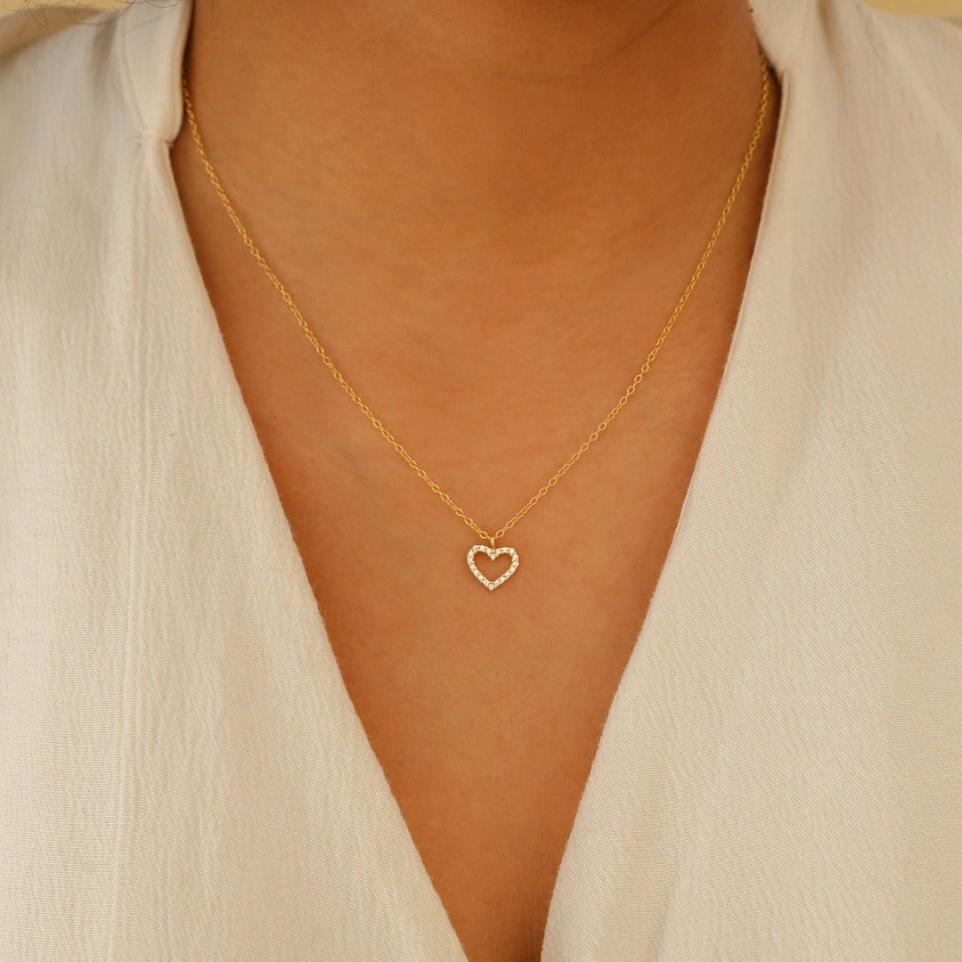 Heart Necklace Diamond paved