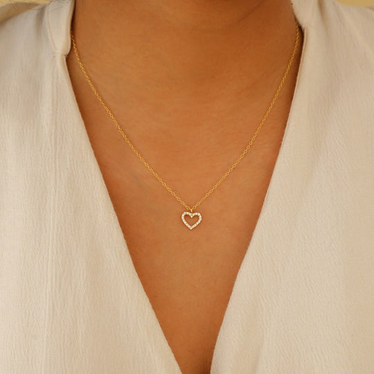 Heart Necklace Diamond paved