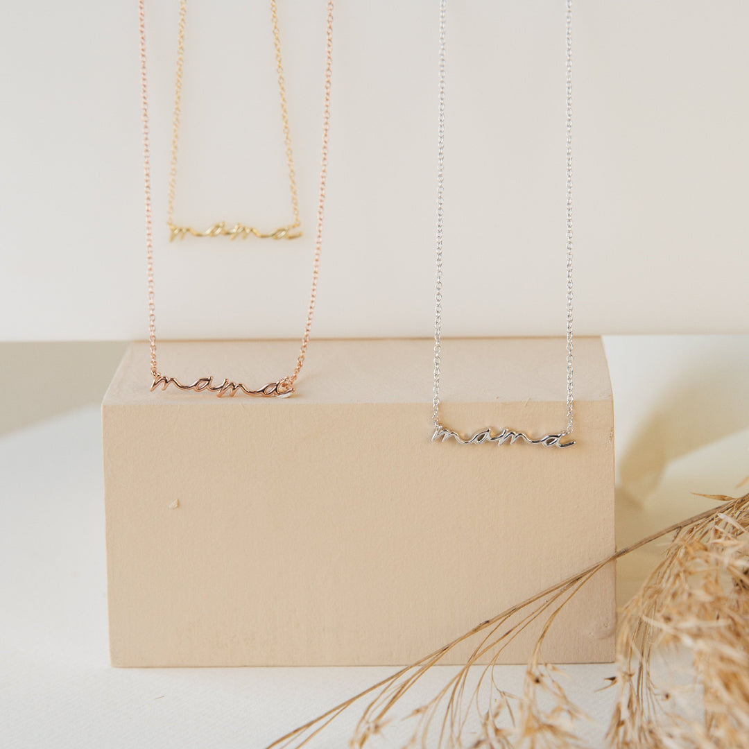 Dainty Mama Necklace mother initial necklace