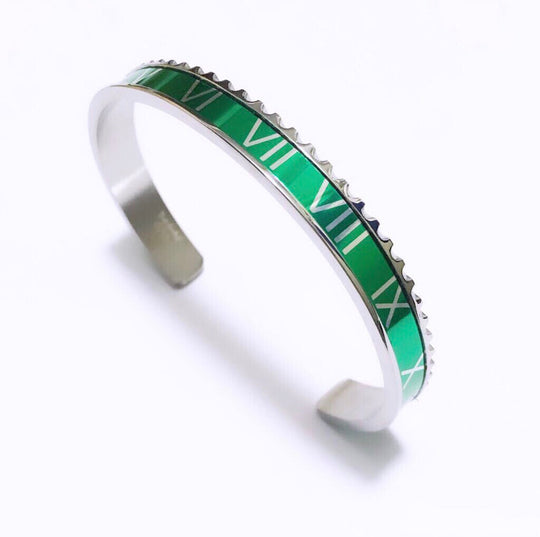 Roman Speed bracelet silver green - Emils Jewellery