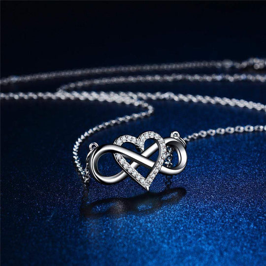 Infinity Heart Necklace(Perfect for girlfriends, moms, lovers, anniversary gift and more!) Sparkling Necklace MelodyNecklace