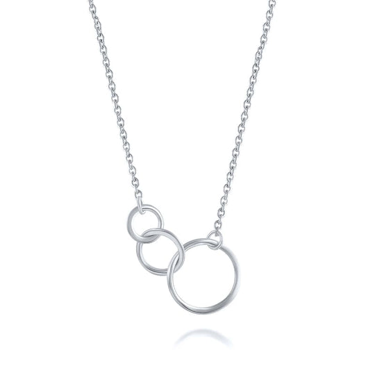 Interlocking Circles Necklace Silver Necklace MelodyNecklace