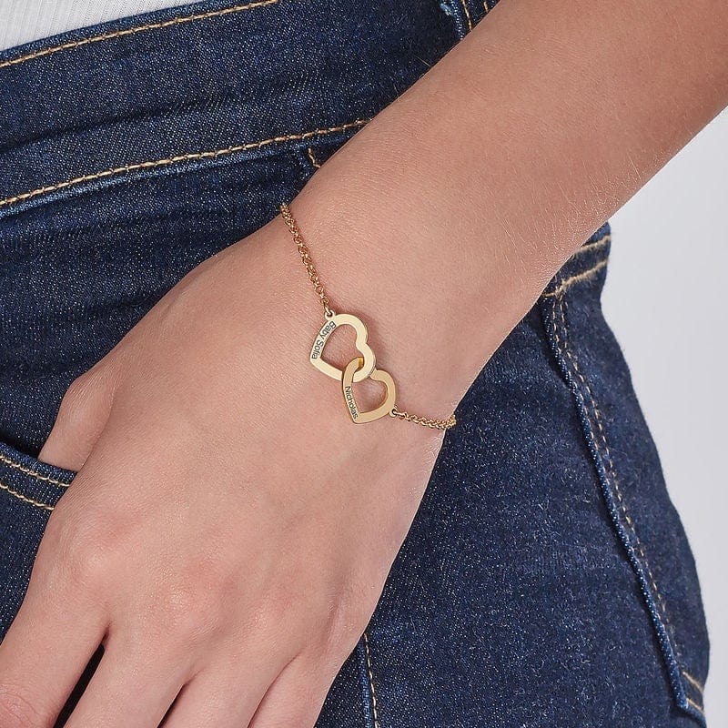 Interlocking Adjustable Hearts Bracelet in Sterling Silver Bracelet For Woman MelodyNecklace