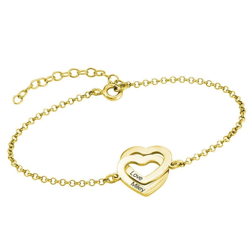 Interlocking Two Hearts Bracelet Adjustable Size Bracelet For Woman MelodyNecklace