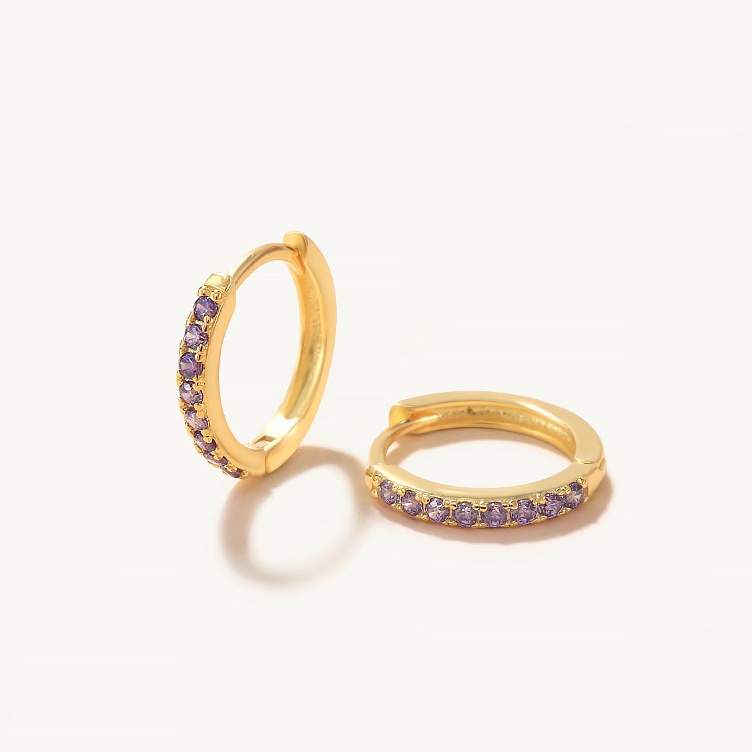 Kaleidoscope Huggies Gold / Purple Earrings Kosiner
