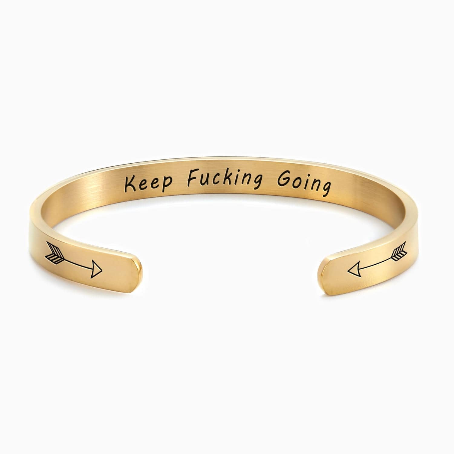 Keep Fucking Going Personalizable Cuff Bracelet 18k Gold Plated Bracelet For Woman MelodyNecklace