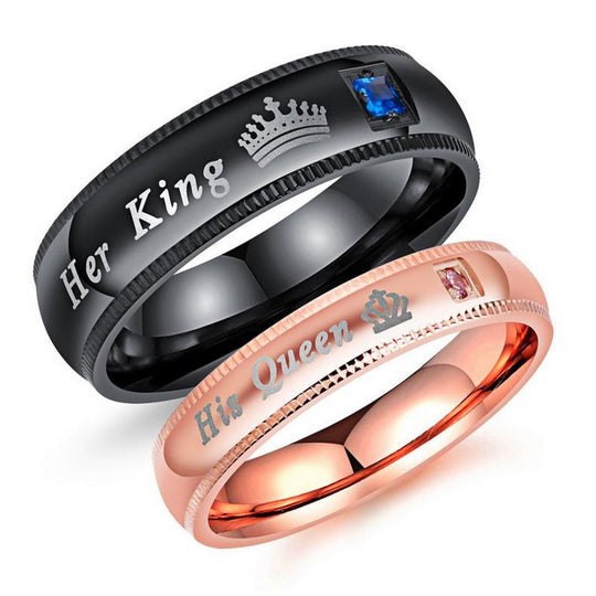 Valentines day gifts Her King His Queen Ring Couples Ring