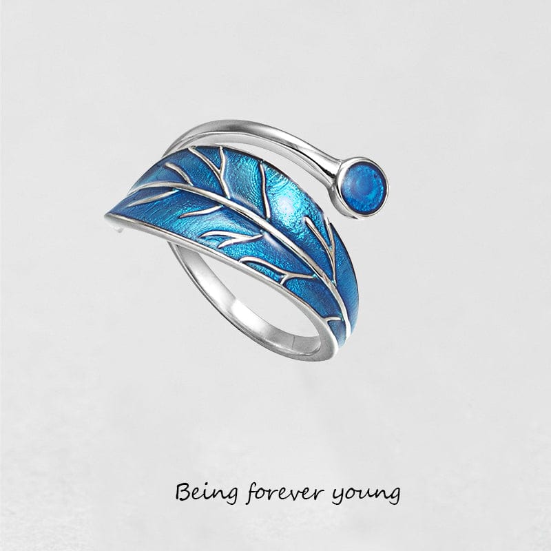Love Style Ⅶ Blue Leaf Ring / Adjustable ( US 5.5-9 ) viennais