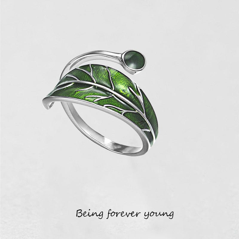 Love Style Ⅶ Green Leaf Ring / Adjustable ( US 5.5-9 ) viennais