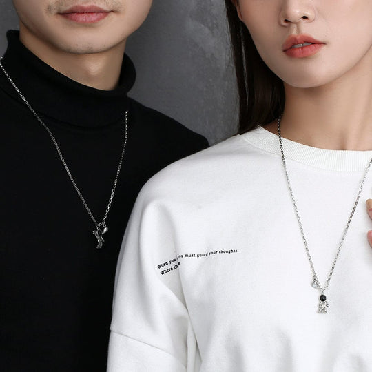 Magnetic Astronaut Couple Necklace(2 necklaces) Couple Necklace MelodyNecklace