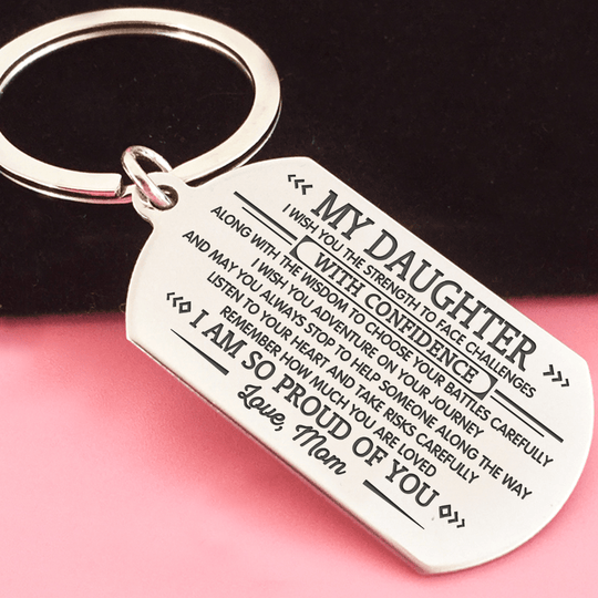 Mom To My Daughter - Face Challenges - Keychain Keychain MelodyNecklace