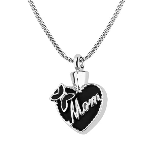 Mom with Butterfly Heart Cremation Jewelry Pendant Necklace Mom Necklace Quillingx