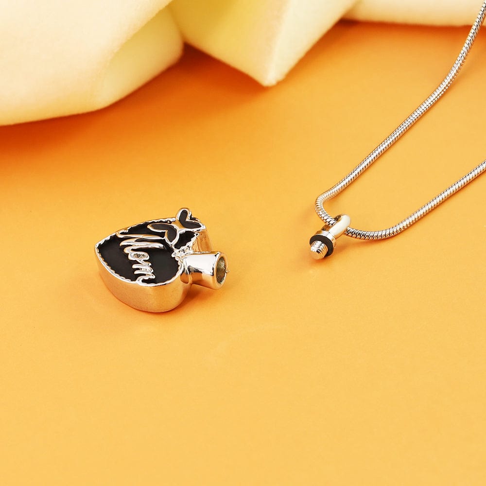 Mom with Butterfly Heart Cremation Jewelry Pendant Necklace Mom Necklace Quillingx