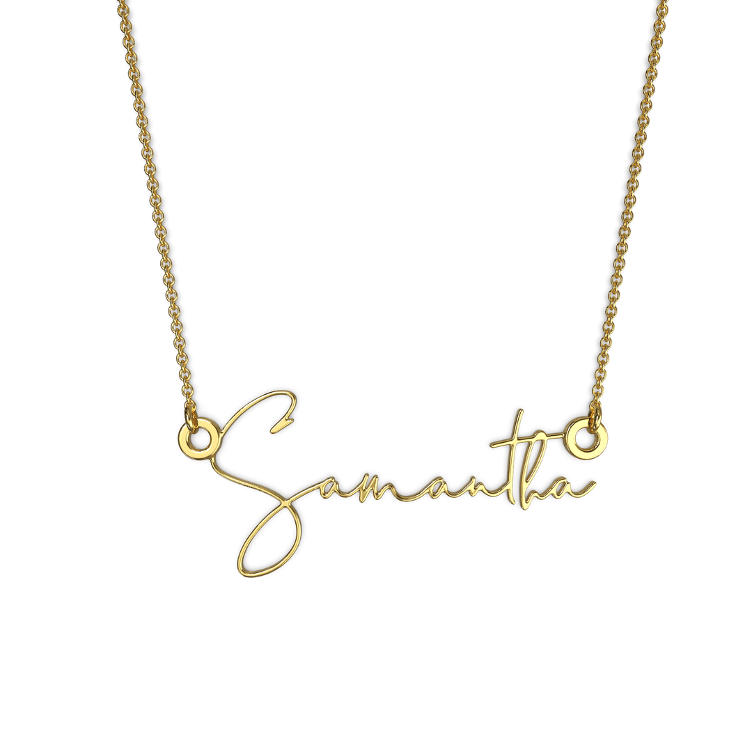 Monroe Name Necklace 18k Gold Plated Necklace MelodyNecklace