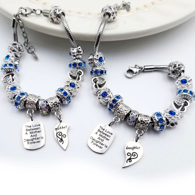 Mother Daughter Eternal Love Bracelets Mother & Daughter Set / Blue Bracelets Bella's Yard