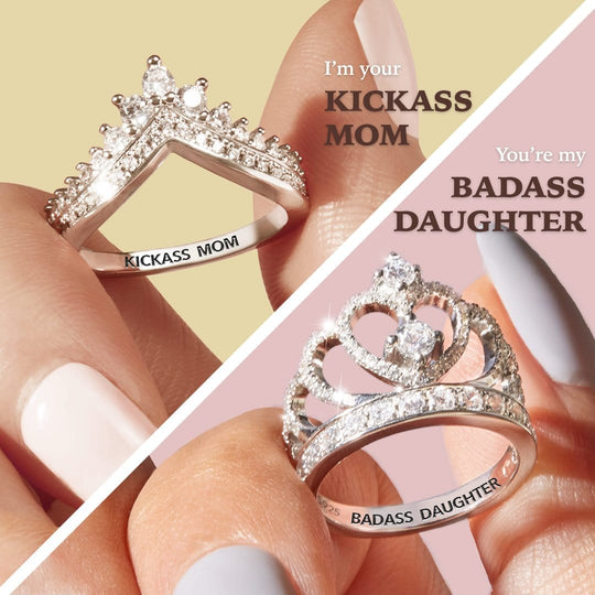Crown Ring for Kickass mom and Badass Daughter MelodyNecklace