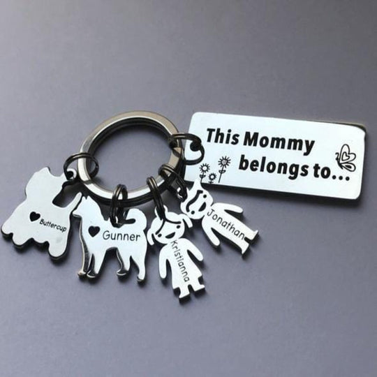 Mother's Day Gift Customized Family Kids Charm Keychain Keychain MelodyNecklace