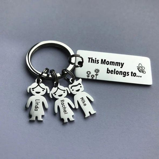 Mother's Day Gift Customized Family Kids Charm Keychain Keychain MelodyNecklace