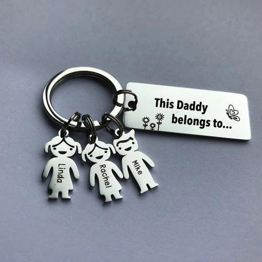 Mother's Day Gift Customized Family Kids Charm Keychain SILVER Keychain MelodyNecklace