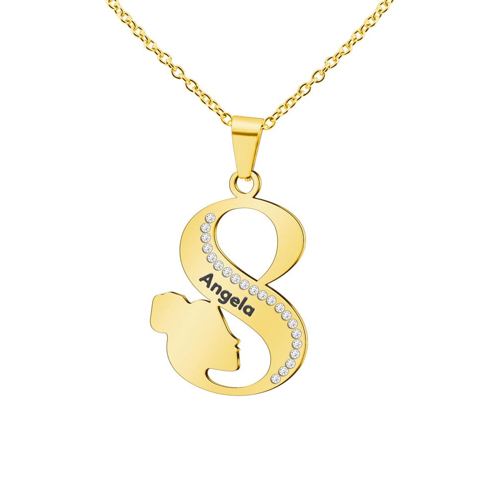 Mother's Day Gift Infinity Love  Mom Symbol Name Necklace Gold Mom Necklace MelodyNecklace