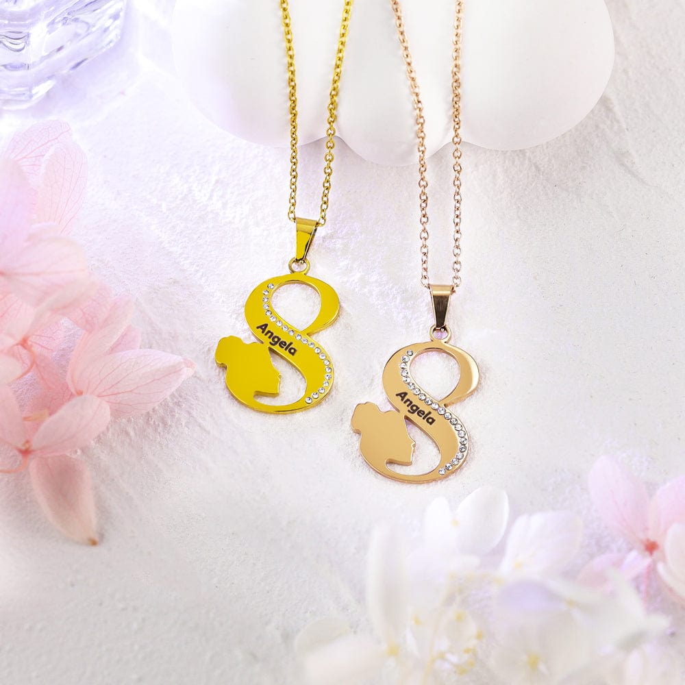 Mother's Day Gift Infinity Love  Mom Symbol Name Necklace Mom Necklace MelodyNecklace
