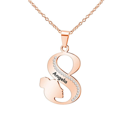 Mother's Day Gift Infinity Love  Mom Symbol Name Necklace Rose Gold Mom Necklace MelodyNecklace