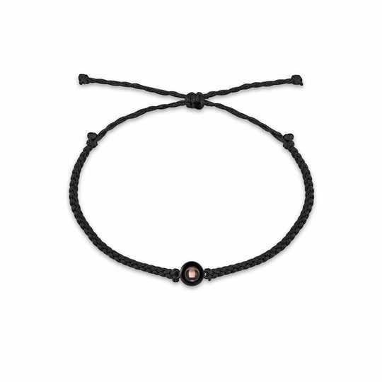 Personalized Circle Photo Bracelet Black/Black Bracelet For Woman MelodyNecklace