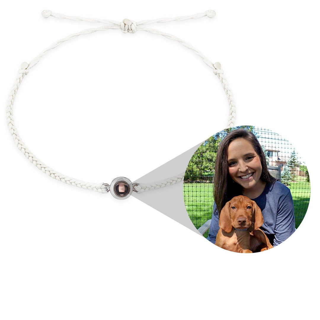 Mother's Day Gift Personalized Circle Hidden Photo Projection Bracelet White/Silver Bracelet For Woman MelodyNecklace