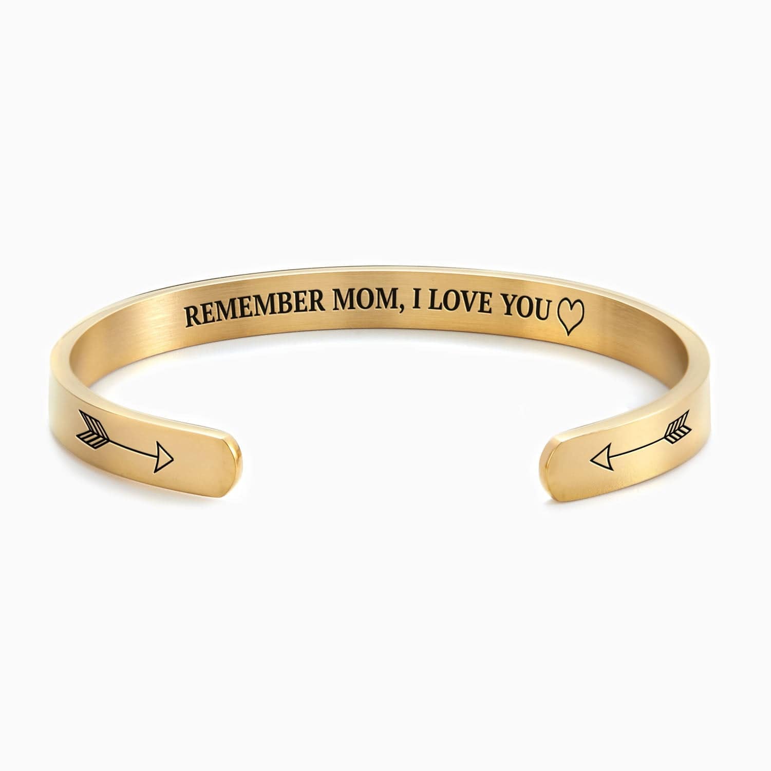 Mother's Day Gift Remember Mom, I Love You Personalizable Cuff bangle Bracelet 18k Gold Plated Bracelet For Woman MelodyNecklace