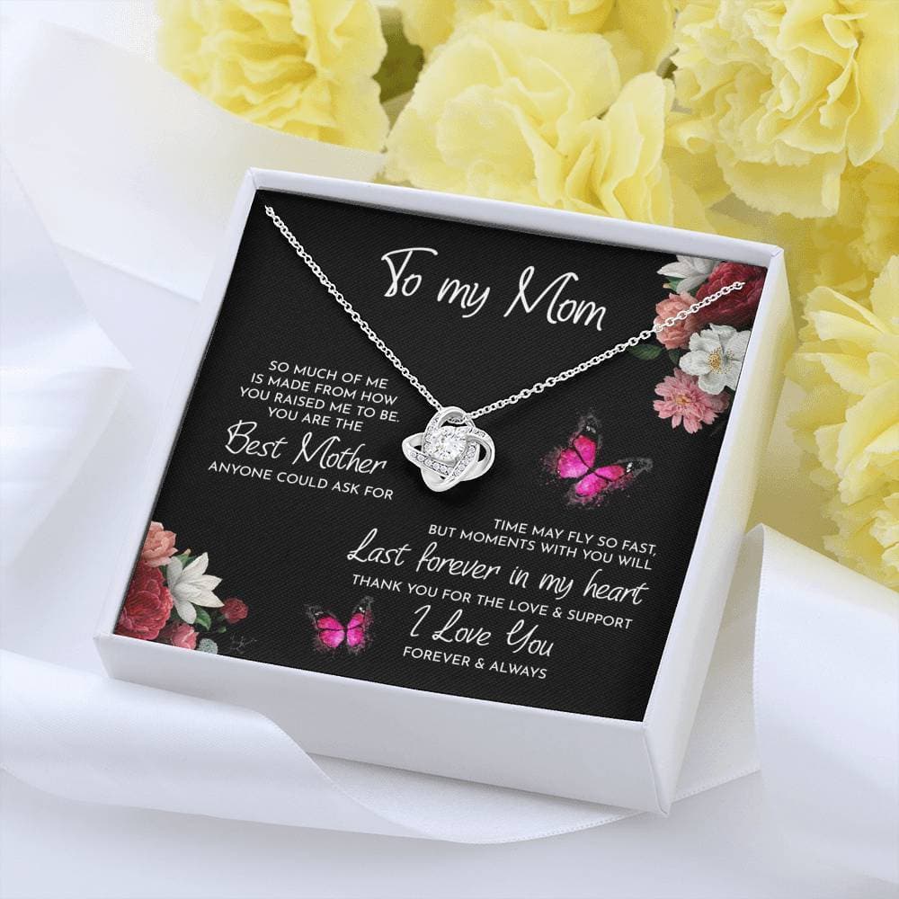 Mother's Day Gift To My Mom Time May Fly Love Knot Necklace Mom Necklace MelodyNecklace