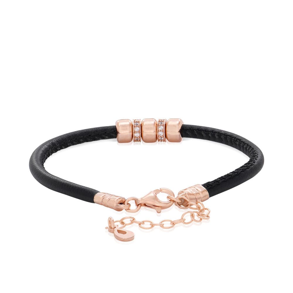 Mother's Day Gift Vegan-Leather Bracelet with Personalized Beads MelodyNecklace