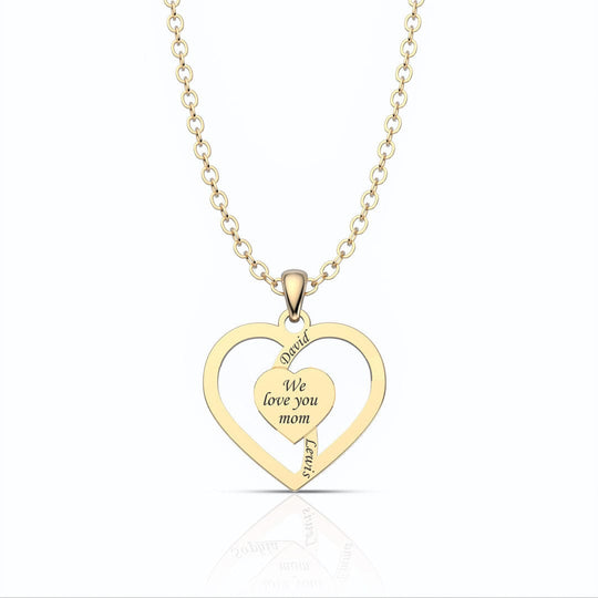 Mother's Day Gift We Love You Mom Heart Necklace Gold Mother's Day Gift Quillingx