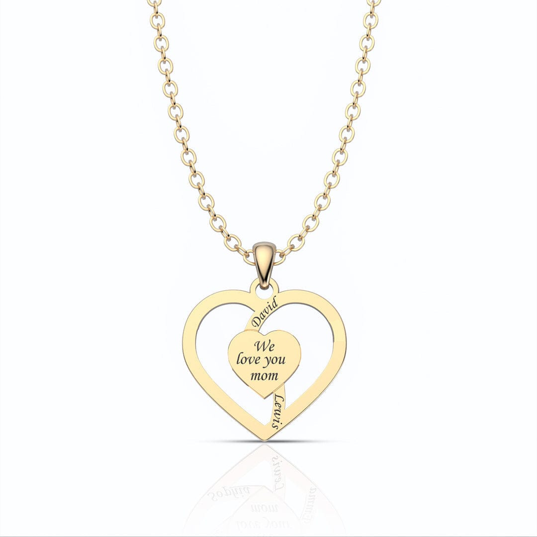 Mother's Day Gift We Love You Mom Heart Necklace Gold Mother's Day Gift Quillingx