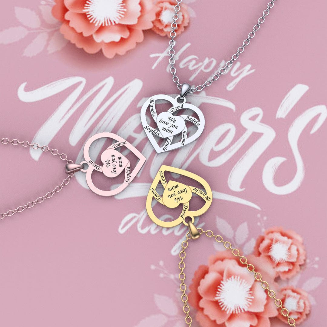 Mother's Day Gift We Love You Mom Heart Necklace Mother's Day Gift Quillingx