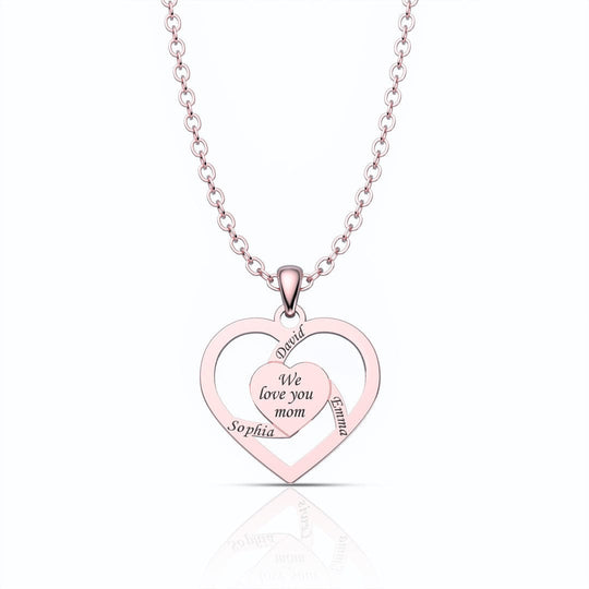 Mother's Day Gift We Love You Mom Heart Necklace Rose Gold Mother's Day Gift Quillingx