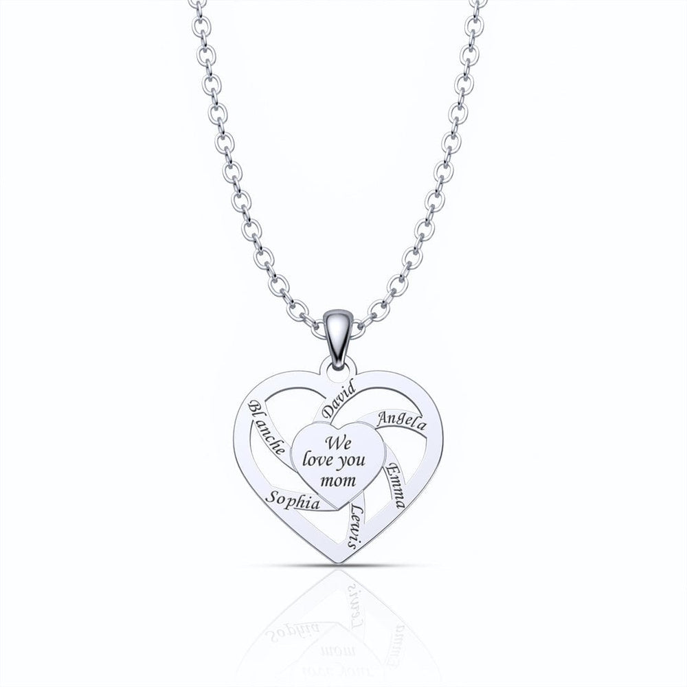 Mother's Day Gift We Love You Mom Heart Necklace Silver Mother's Day Gift Quillingx