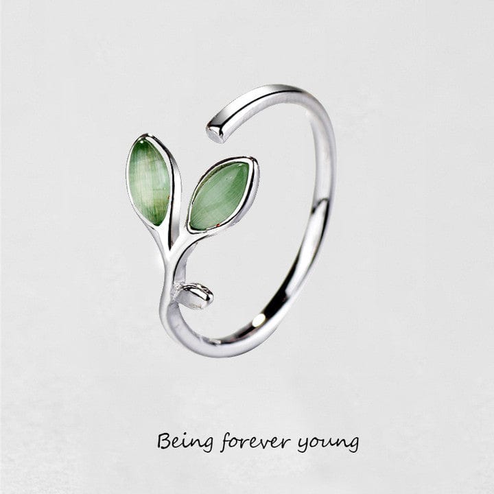 Olive Tree Ring-Adjustable Light Green Leaf Ring / Adjustable ( US 5.5-9 ) Ring MelodyNecklace