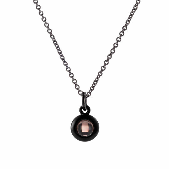 Personalized Circle Hidden Photo Inside Projection Necklace Black / Necklace Necklace MelodyNecklace