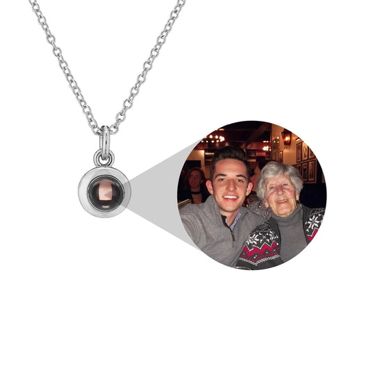 Personalized Circle Hidden Photo Inside Projection Necklace Necklace MelodyNecklace