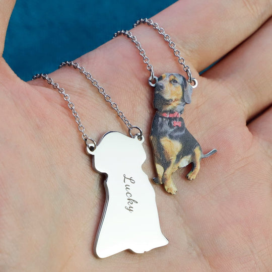 Personalized Coloured Pet's Photo Necklace Necklace MelodyNecklace