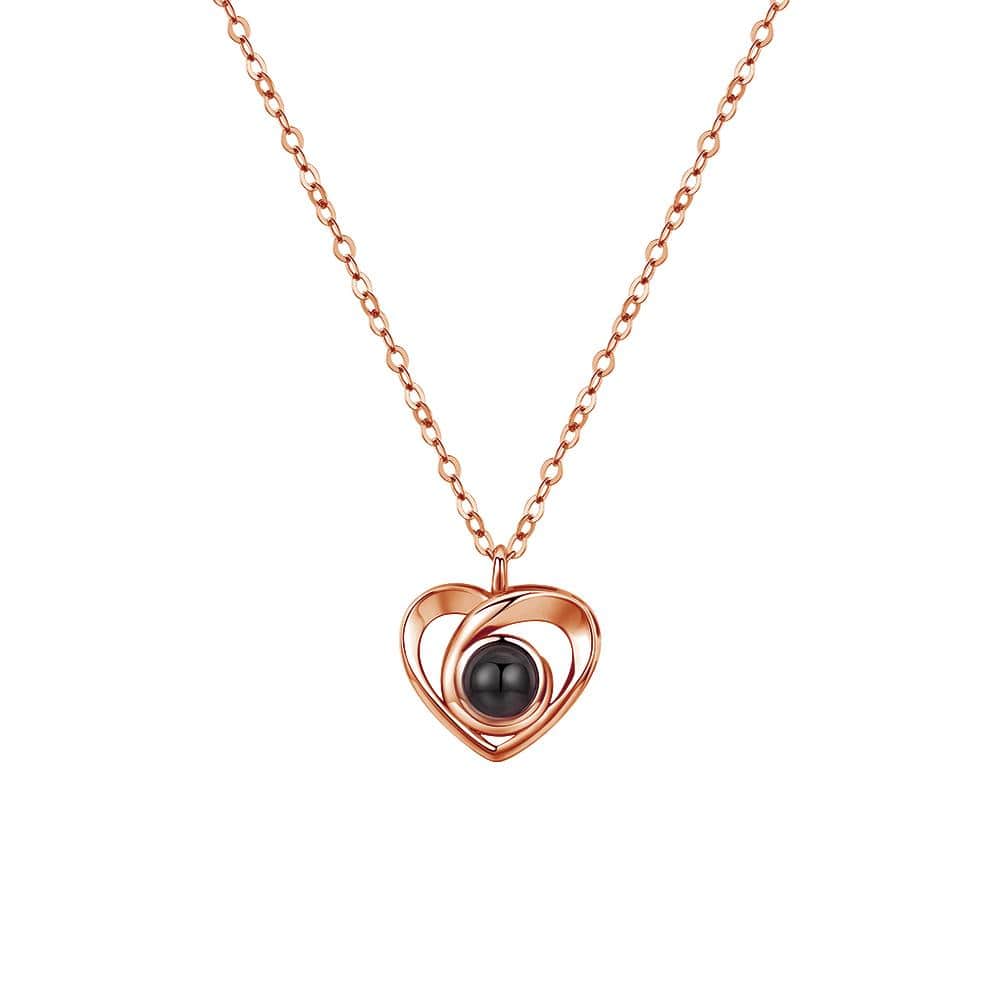 Personalized Heart Inside Photo Necklace Rose Gold / Necklace Necklace MelodyNecklace
