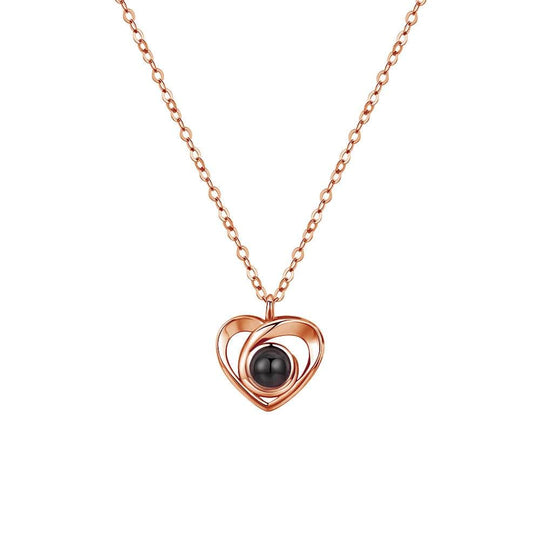 Personalized Heart Inside Photo Necklace Rose Gold / Necklace Necklace MelodyNecklace