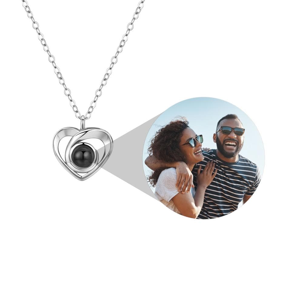 Personalized Heart Inside Photo Necklace Silver / Necklace Necklace MelodyNecklace