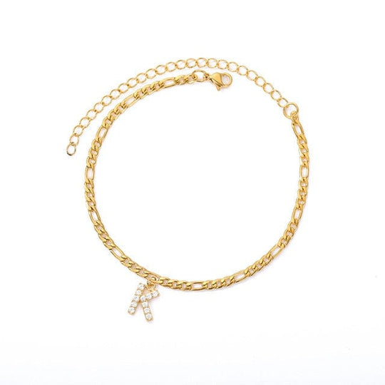 Personalized Initial Cuban Link Anklet K So Dashing