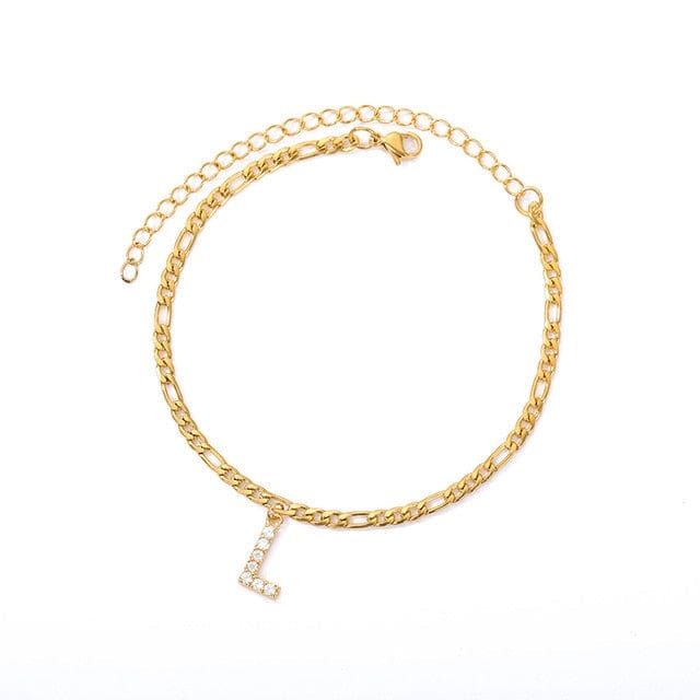 Personalized Initial Cuban Link Anklet L So Dashing