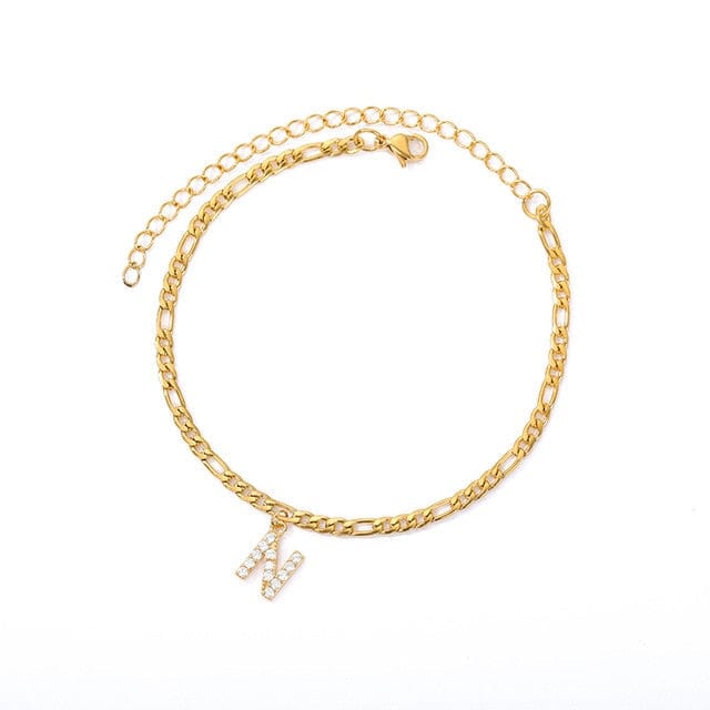 Personalized Initial Cuban Link Anklet N So Dashing