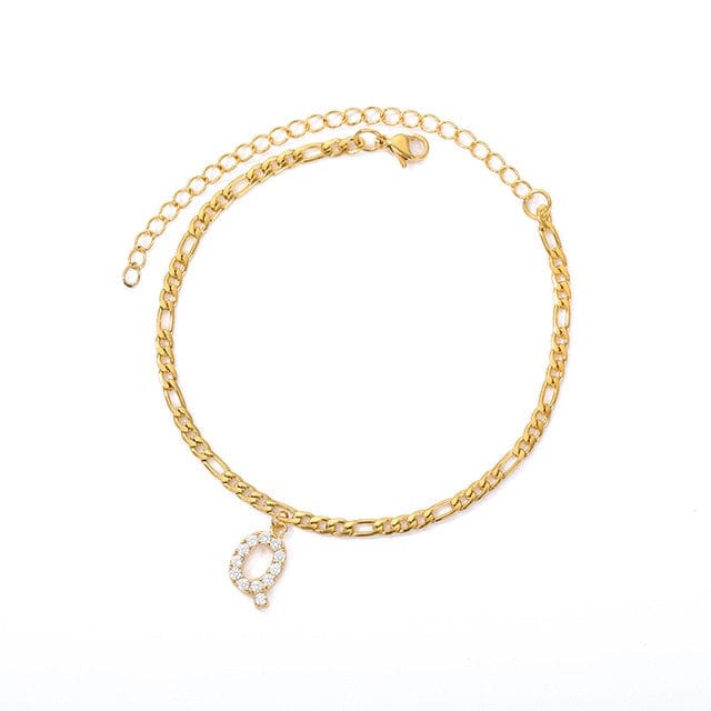 Personalized Initial Cuban Link Anklet Q So Dashing