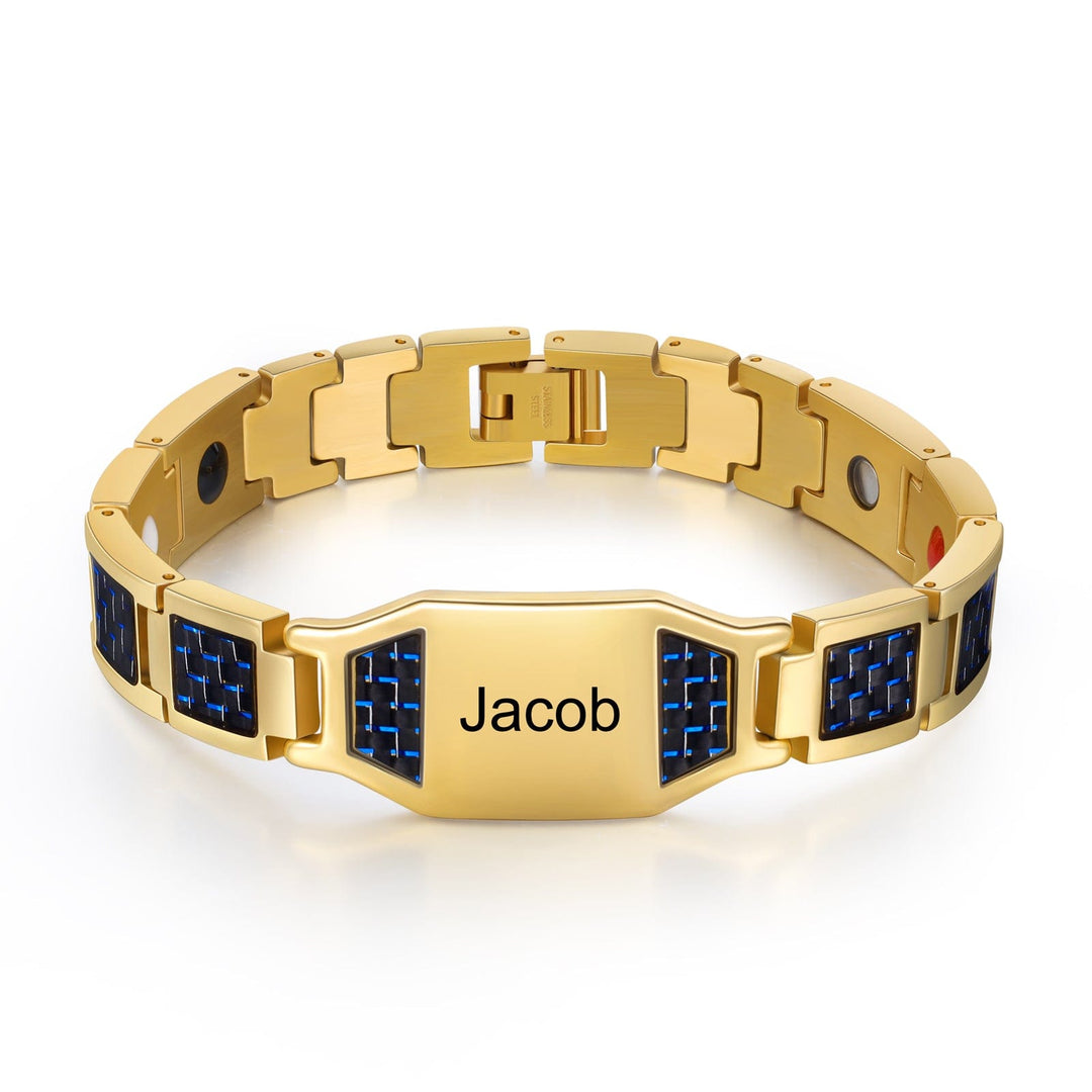 Personalized Men Bracelet Custom Name Bracelet for Him Gold / None n1