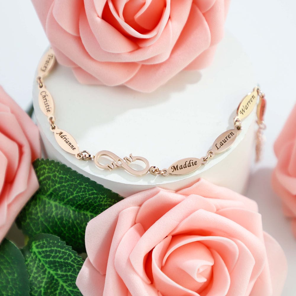 Personalized Mom infinite love Bracelet With Kids' Names Loverjewelry