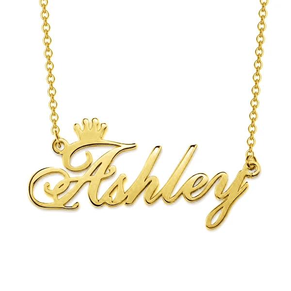 Personalized Name Crown Necklace Copper / Gold Necklace MelodyNecklace